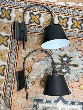 Pottery Barn Black Metal Wall Sconces (Pair)